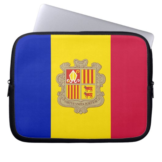 Patriotic Andorra Flag Laptopschutzhülle (Vorderseite)