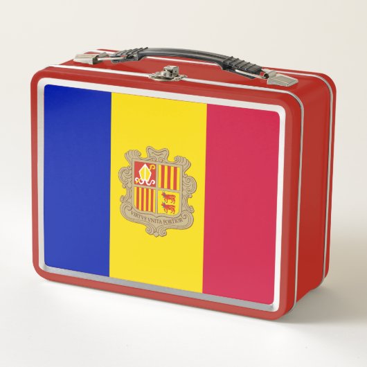 Patriotic Andorra Flag Metall Brotdose (Vorderseite)
