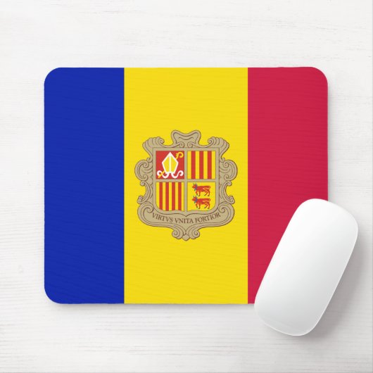 Patriotic Andorra Flag Mousepad (Mit Mouse)