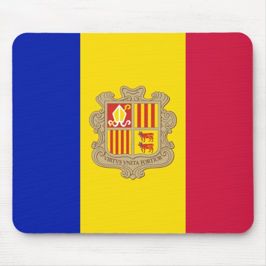 Patriotic Andorra Flag Mousepad (Vorne)