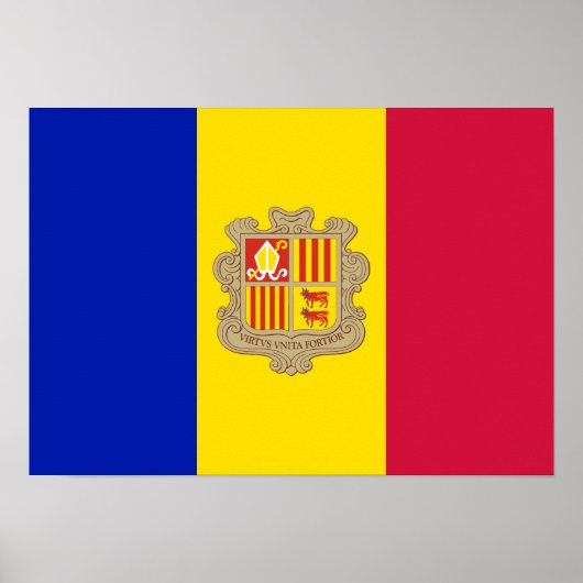 Patriotic Andorra Flag Poster (Vorne)