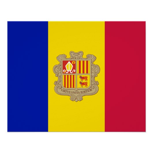 Patriotic Andorra Flag Poster (Vorderseite)