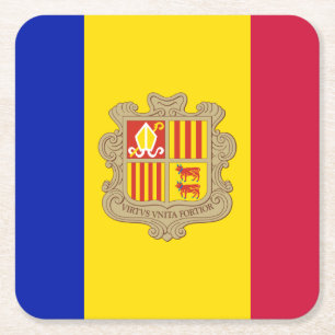 Patriotic Andorra Flag Rechteckiger Pappuntersetzer