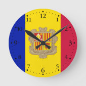 Patriotic Andorra Flag Runde Wanduhr (Vorderseite)