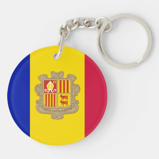 Patriotic Andorra Flag Schlüsselanhänger (Rückseite)