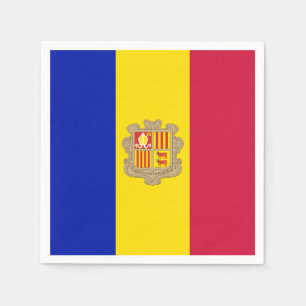 Patriotic Andorra Flag Serviette