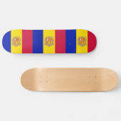 Patriotic Andorra Flag Skateboard (Horizontal)