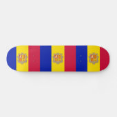Patriotic Andorra Flag Skateboard (Horizontal)