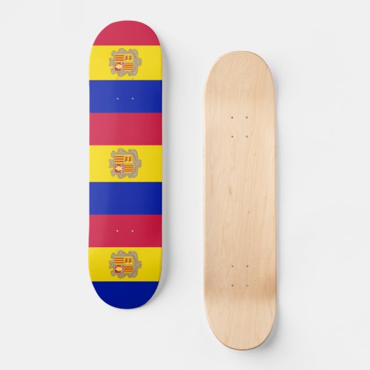 Patriotic Andorra Flag Skateboard (Vorderseite)