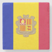 Patriotic Andorra Flag Steinuntersetzer (Vorderseite)
