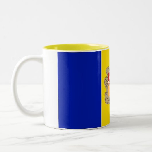 Patriotic Andorra Flag Zweifarbige Tasse (Links)
