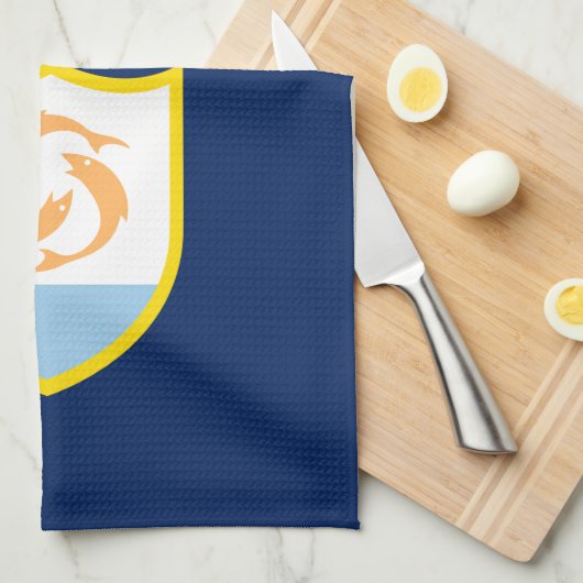 Patriotic Anguilla Flag Geschirrtuch (Viertel Falte)