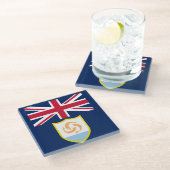 Patriotic Anguilla Flag Glasuntersetzer (Schrägansicht)