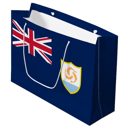 Patriotic Anguilla Flag Große Geschenktüte (Vorderseite Schrägansicht)
