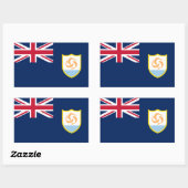 Patriotic Anguilla Flag Rechteckiger Aufkleber (Blatt)