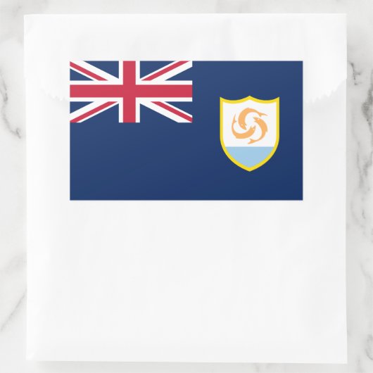 Patriotic Anguilla Flag Rechteckiger Aufkleber (Tasche)