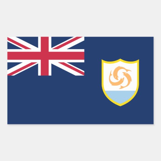 Patriotic Anguilla Flag Rechteckiger Aufkleber (Vorderseite)