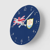 Patriotic Anguilla Flag Runde Wanduhr (Winkel)