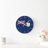 Patriotic Anguilla Flag Runde Wanduhr (Zuhause)