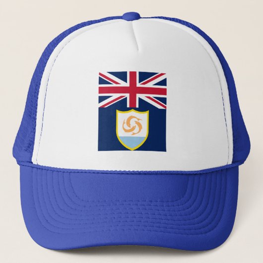 Patriotic Anguilla Flag Trucker Hat Truckerkappe (Vorderseite)