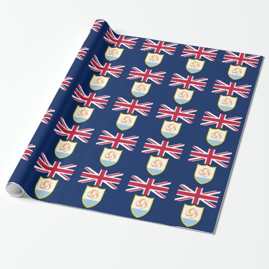 Patriotic Anguilla Flag Wrapping Paper Geschenkpapier (Ungerollt)