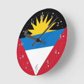 Patriotic Antigua and Barbuda Flag Runde Wanduhr (Winkel)