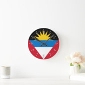 Patriotic Antigua and Barbuda Flag Runde Wanduhr (Zuhause)