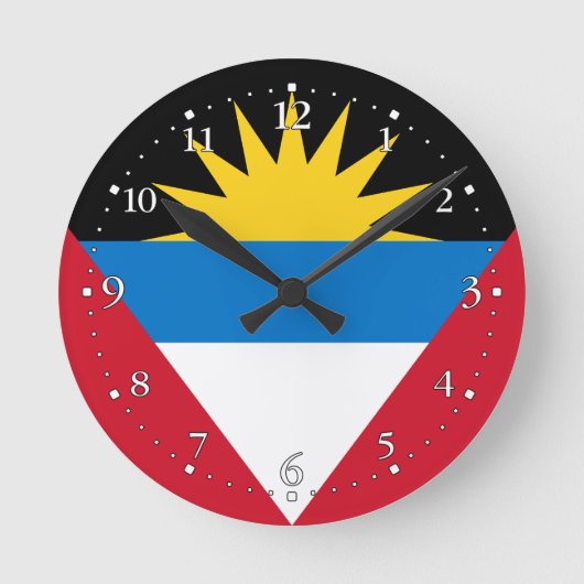 Patriotic Antigua and Barbuda Flag Runde Wanduhr (Vorderseite)