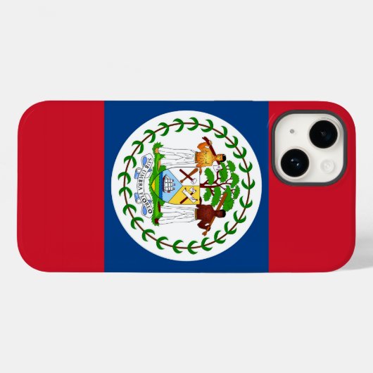 Patriotic Apple 14 Case-Mate, Flagge Belize Case-Mate iPhone Hülle (Rückseite (Horizontal))