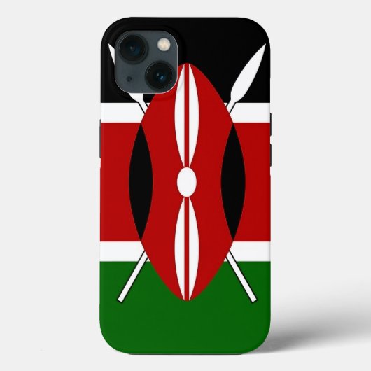 Patriotic Apple iPhone 13 Case-Mate Kenya Flagge Hülle (Rückseite)