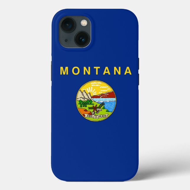 Patriotic Apple iPhone 13 Case-Mate, Montana Flag Case-Mate iPhone Hülle (Back)