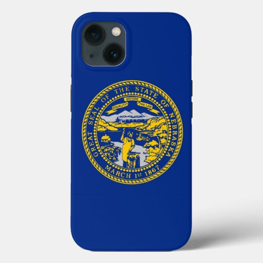 Patriotic Apple iPhone 13 Case-Mate, Nebraska Flag Case-Mate iPhone Hülle (Rückseite)