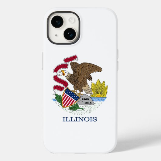 Patriotic Apple iPhone 14 Case-Mate, Illinois-Flag Case-Mate iPhone Hülle (Rückseite)