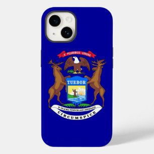 Patriotic Apple iPhone 14 Case-Mate, Michigan-Flag Case-Mate iPhone 14 Hülle