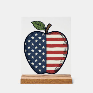 Patriotic Apple Vintage Engraving Vector Design_1 Acrylschild