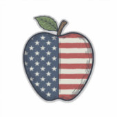 Patriotic Apple Vintage Engraving Vector Design_1 Aufkleber (Vorderseite)