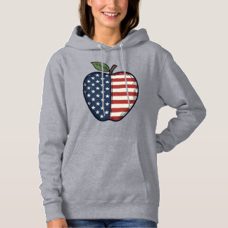 Patriotic Apple Vintage Engraving Vector Design_1 Hoodie