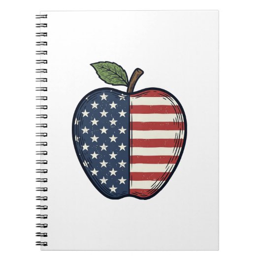 Patriotic Apple Vintage Engraving Vector Design_1 Notizblock (Vorderseite)