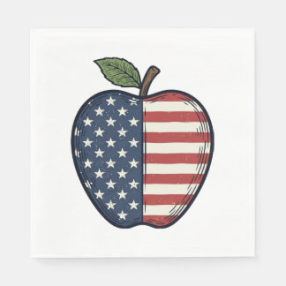 Patriotic Apple Vintage Engraving Vector Design_1 Serviette