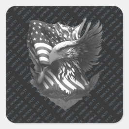 Patriotic Appreciation Thank You Military Veterans Quadratischer Aufkleber