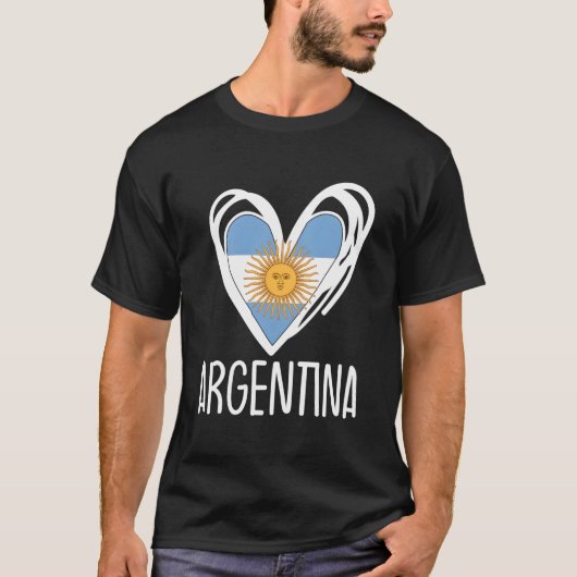 Patriotic Argentina He Argentinian Flag T-Shirt (Vorderseite)