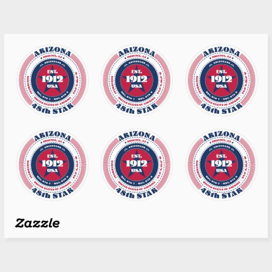 Patriotic Arizona Circle Design Sticker (Blatt)