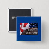 Patriotic "Army Veteran" Button (Vorne & Hinten)