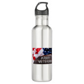 Patriotic "Army Veteran" Edelstahlflasche (Vorderseite)