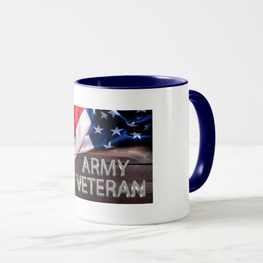 Patriotic "Army Veteran" Tasse (VorderseiteRechts)