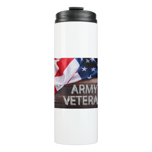 Patriotic "Army Veteran" Thermosbecher (Vorderseite)