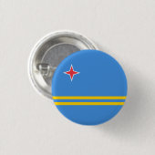 Patriotic Aruba Flag Button (Vorne & Hinten)