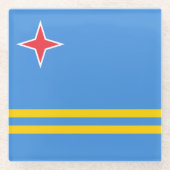 Patriotic Aruba Flag Glasuntersetzer (Vorderseite)