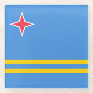 Patriotic Aruba Flag Glasuntersetzer