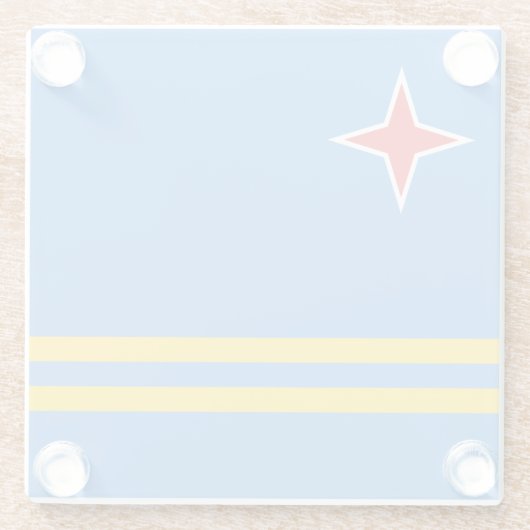 Patriotic Aruba Flag Glasuntersetzer (Rückseite)